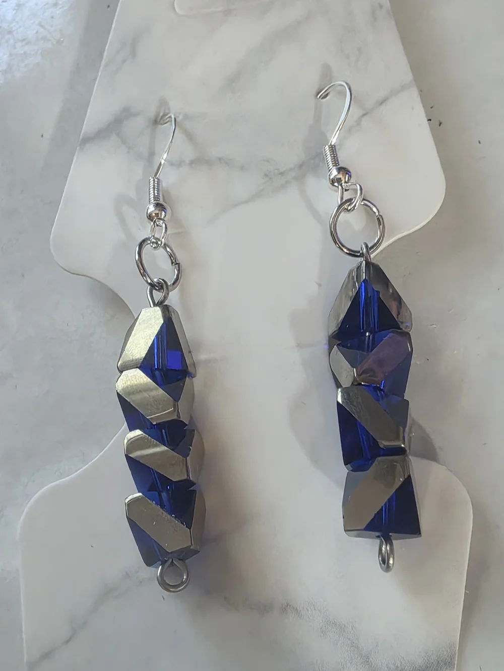Handmade Royal Blue Crystal Star Bracelet and Earring Set